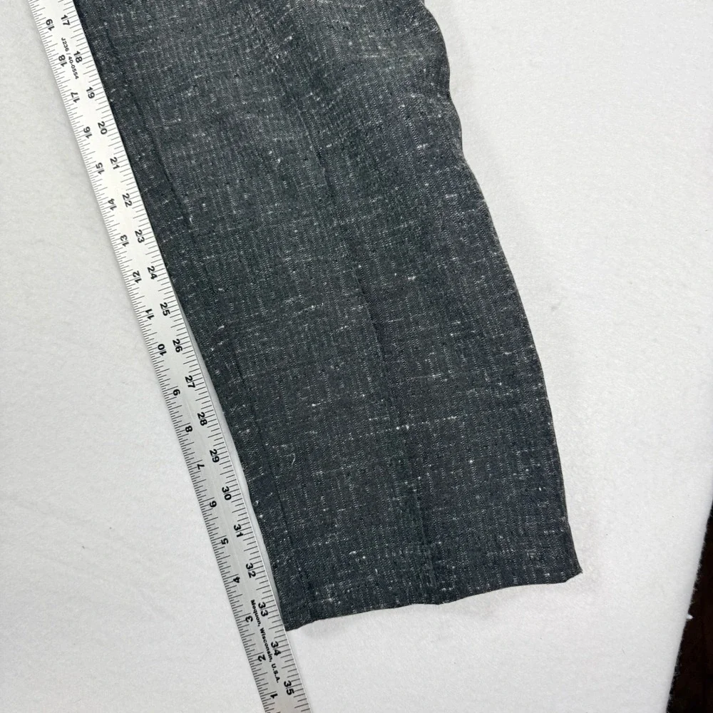 Vintage Cotler 36x34 Pleated High Waisted Trousers Charcoal Grey Slub Taper USA